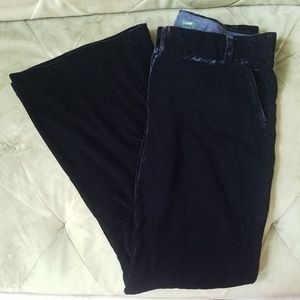 J.Crew Black Velvet Wide Leg Trousers